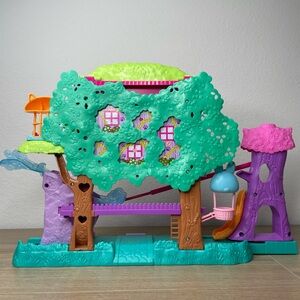 Mattel Polly Pocket Pollyville Pet Adventure Treehouse Playset  As Is See Pics